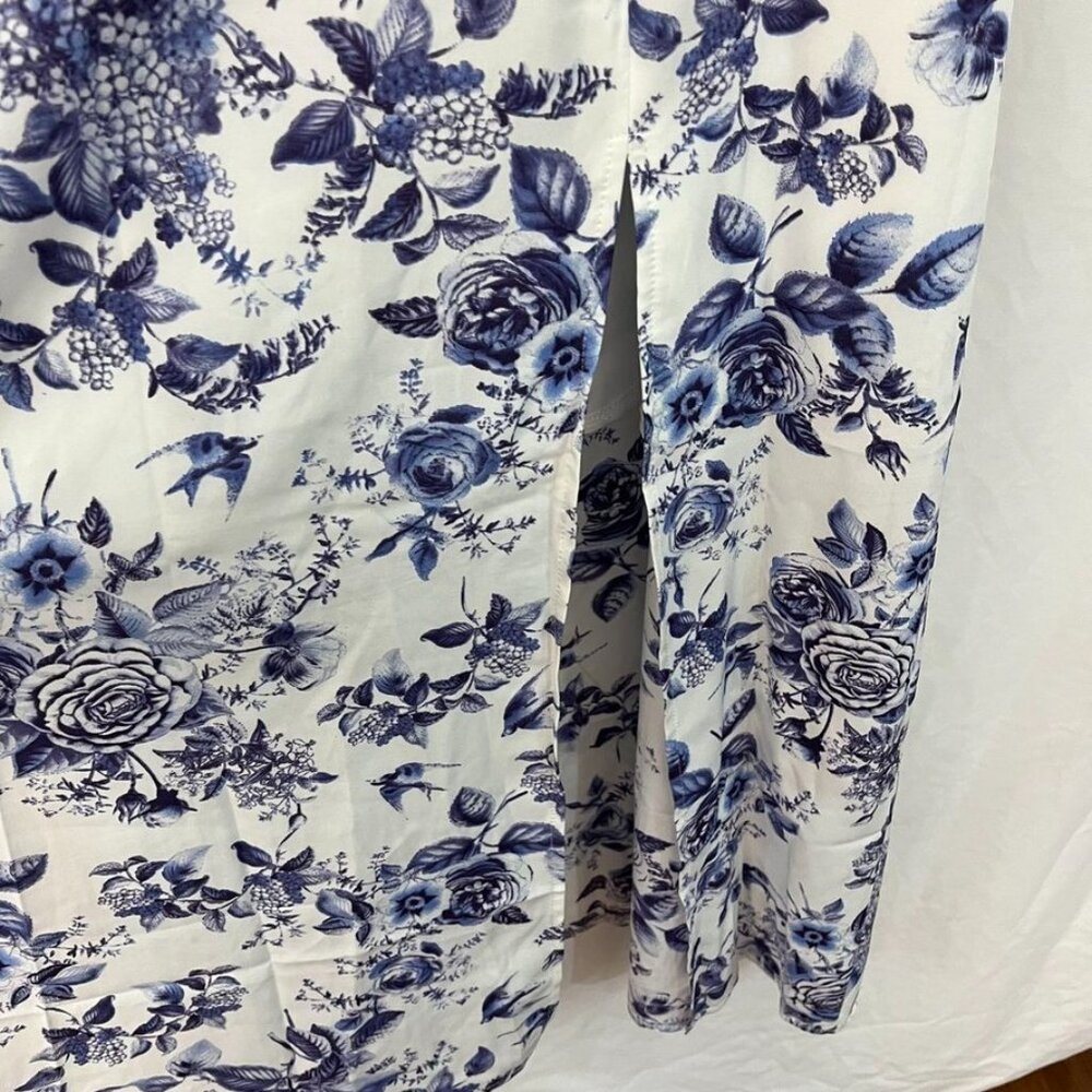 Petal & Pup Azelia Floral Tie Strap Midi Dress Blue Floral - Picture 8 of 16